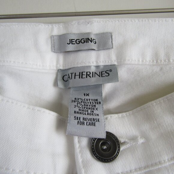 Catherine's Women's Jeans 1X White Skinny Jegging Casual Minimalist Coastal NWT - Picture 4 of 11